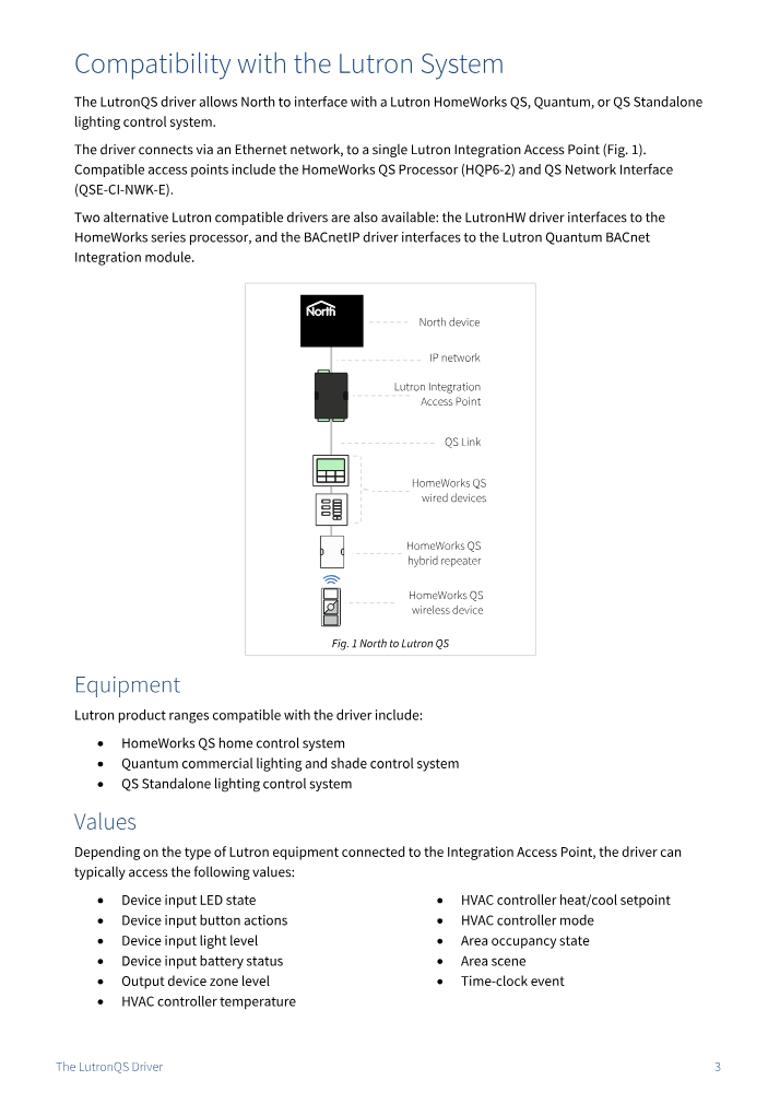 Preview thumbnail of page 3 of the LutronQS Driver Manual PDF document.